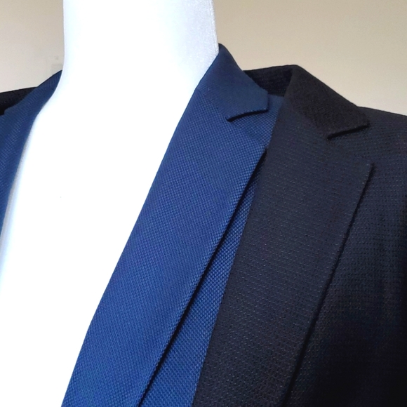 Massimo Dutti Black Textured Weave Suit Blazer - Picture 15 of 16